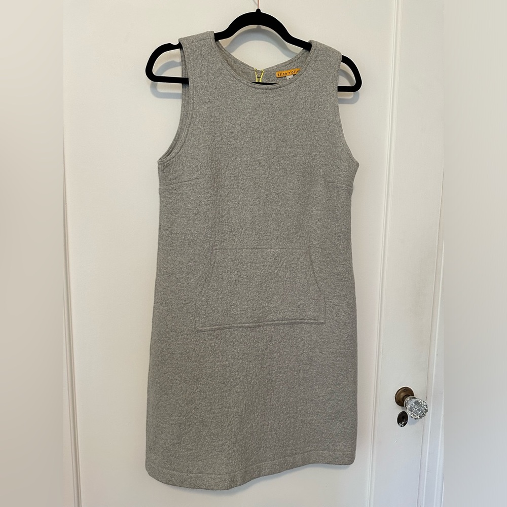 Alice + Olivia gray cotton /wool pouch jumper dress- size M